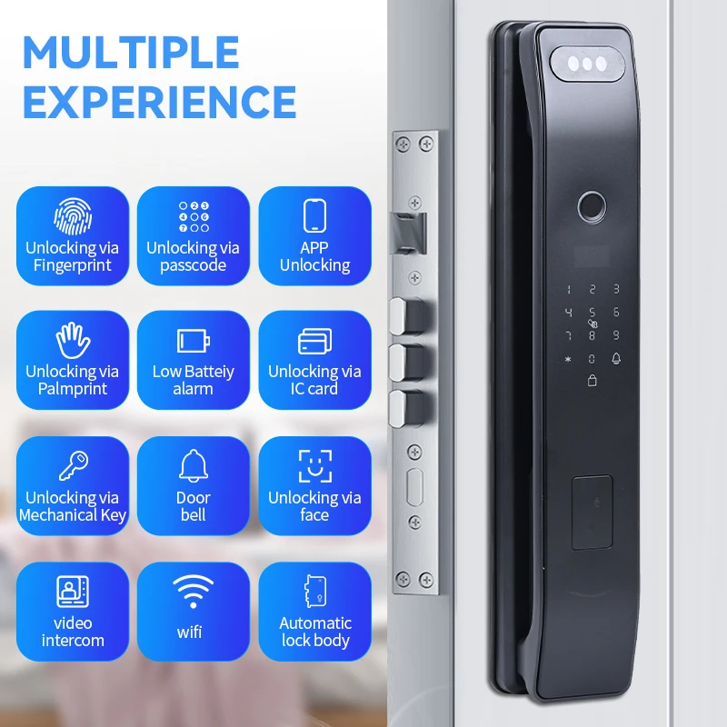 Фото Лидер продаж, электронный цифровой Tuya Ttlock Cerraduras Inteligentes Con Wi-Fi, отпечаток пальца, без ключа, открытый 3D умный замок для лица №4