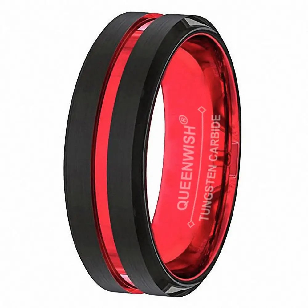 

Кольцо мужское двухцветное из карбида вольфрама, 6/8 мм