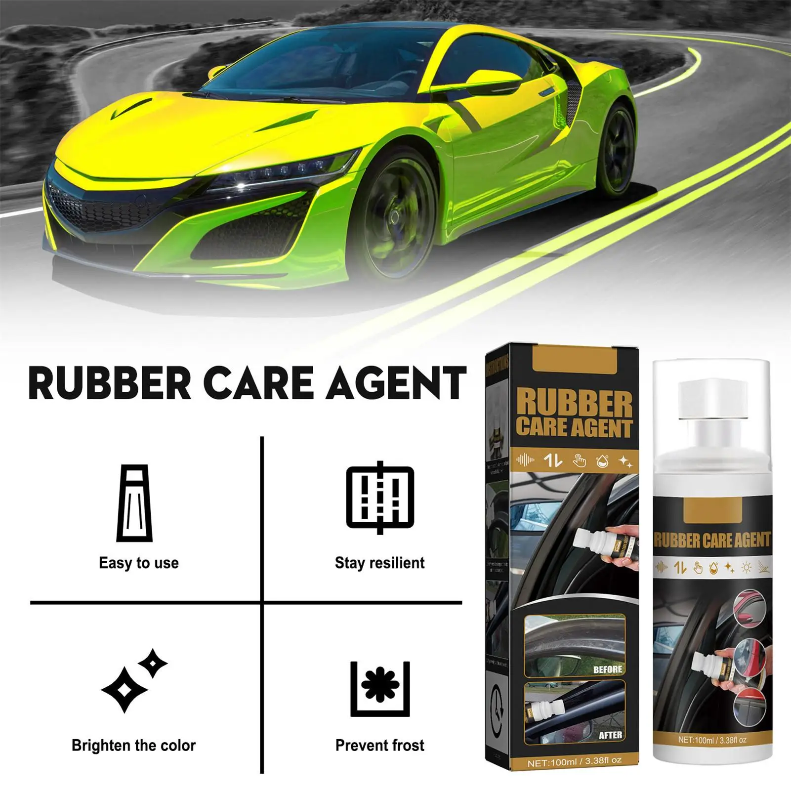 Car Rubber Caring Agent Car Dirt Remover Rubber Restoring Agent Rubber Care Solution Leather Curing Agent Car  Repairer For images - 6