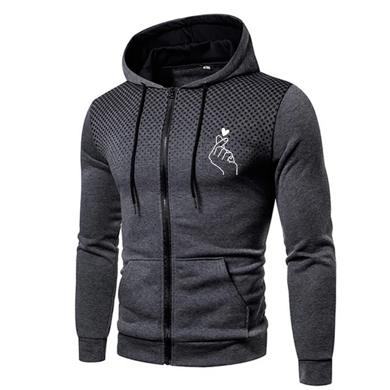 

Male Long Sleeve Streetwear Outwear Men Sweatshirt Pullover Hooded Customizable Men's Zipper Jacket Hoodies Coat Autumn Winter