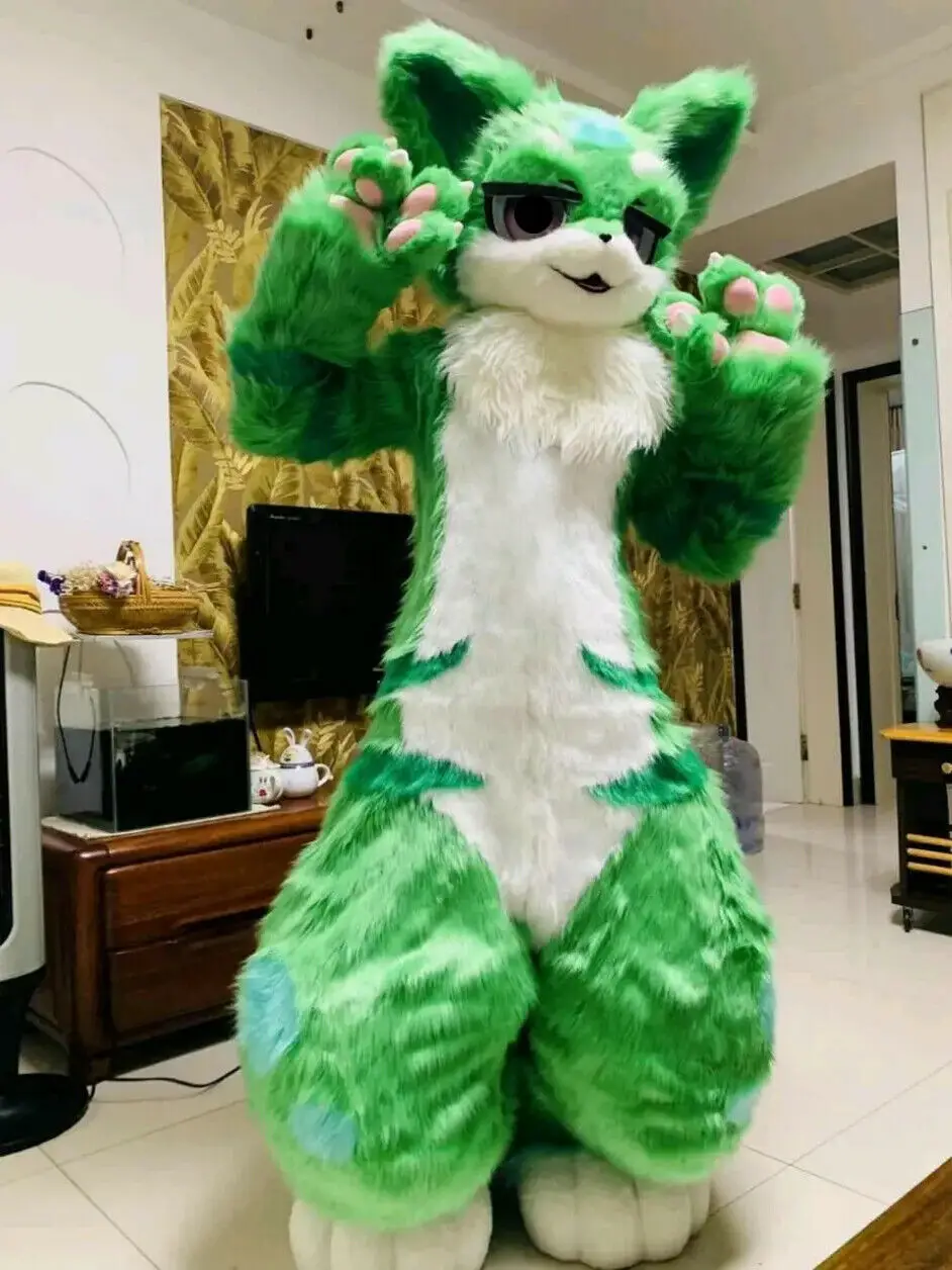 

Husky Dog Mid-length Fur All-in-one Fox Mascot Costume Walking Halloween Suit Cosplay Cosplay Costume