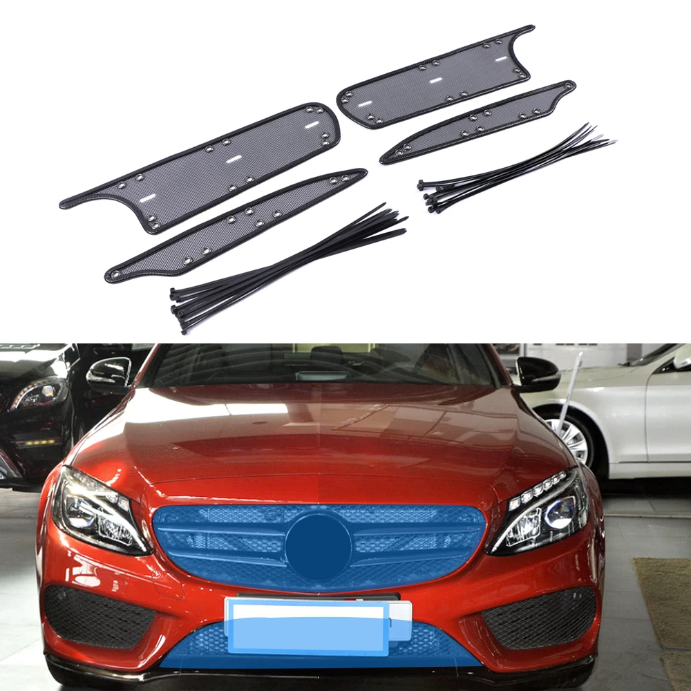 

For Mercedes-Benz C-Class W205 2015-2018 Car Accessories Front Grille Insert Net Anti-insect Dust Garbage Proof Inner Cover Mesh