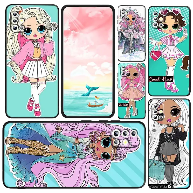 

L.O.L. SURPRISE Doll Art For Samsung Galaxy A23 A73 A71 A53 A52 A51 A33 A32 A22 A03S A03 A02S A31 5G Black Soft TPU Phone Case