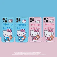 sanrioed hellokittys girl cartoon mobile phone case for apple 13promax iphone12 anti fall 11 side all inclusive protective cover