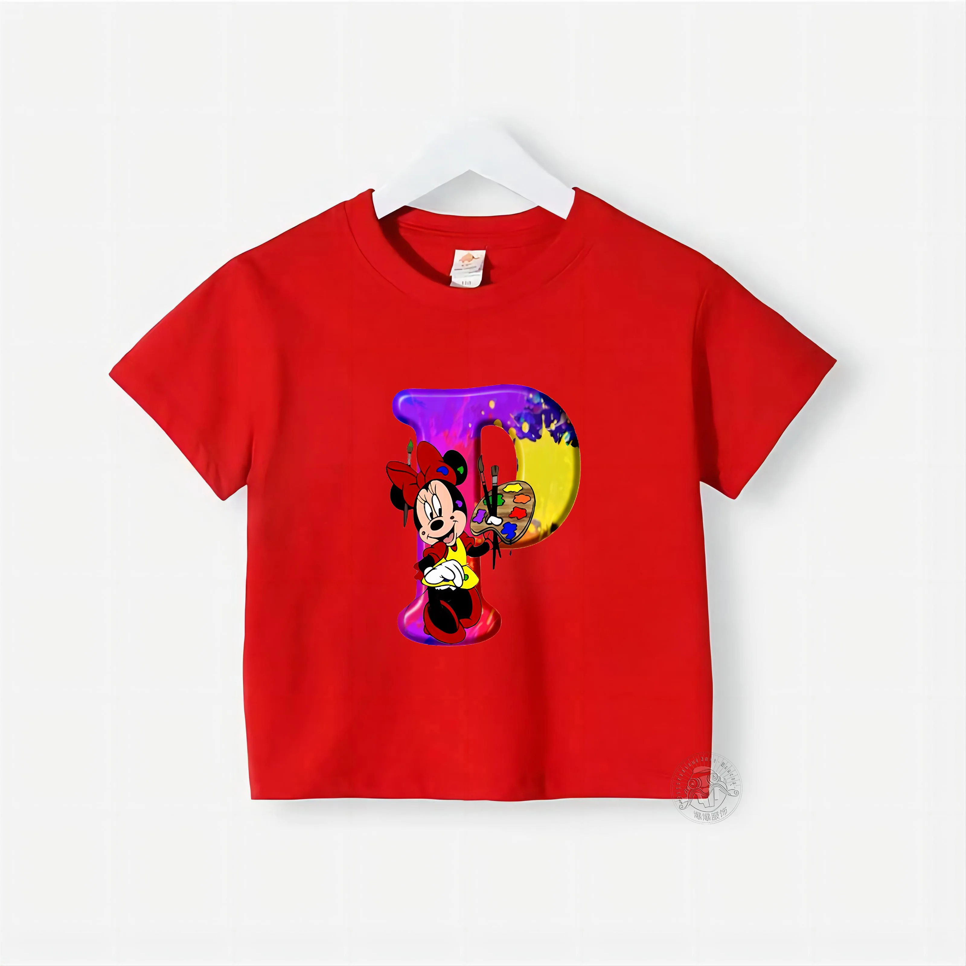 Футболка с коротким рукавом и круглым вырезом для мальчиков девочек из 100% хлопка