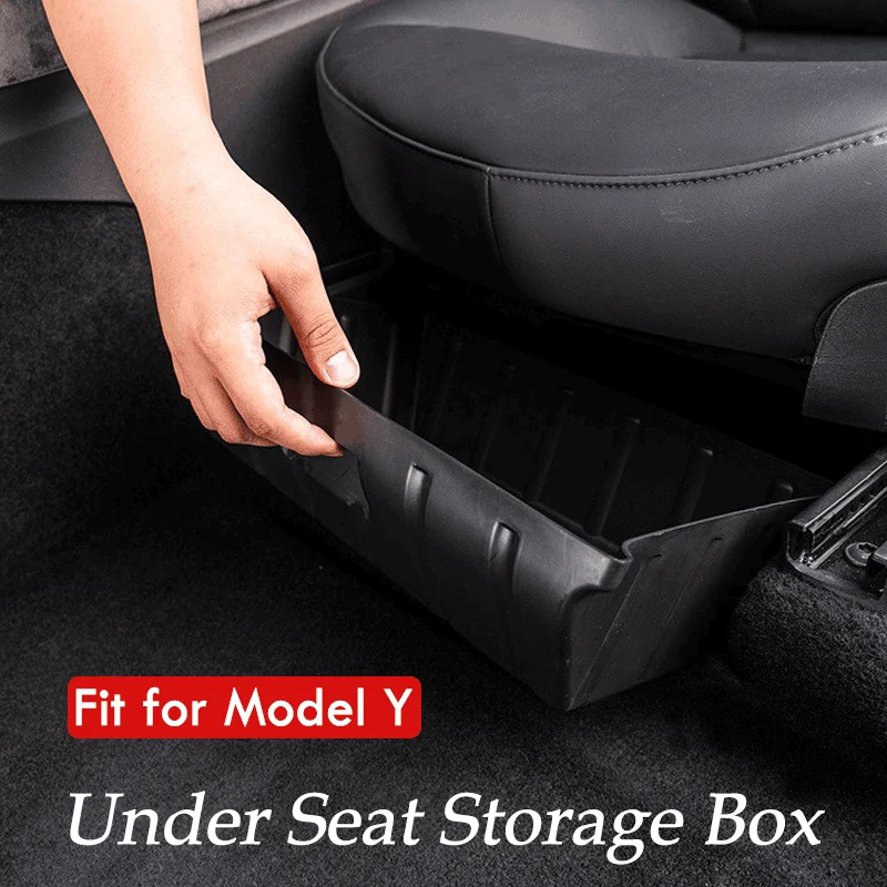 

for Tesla Model Y Under Seat Storage Box High Capacity Organizer Case Drawer Holder Car Interior Accessories 40.5*24*10.6cm