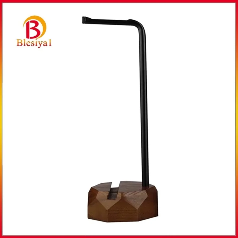

[BLESIYA1] Wooden Headphone Stand Display Hanger Minimalist Style for Gaming Headsets Dark