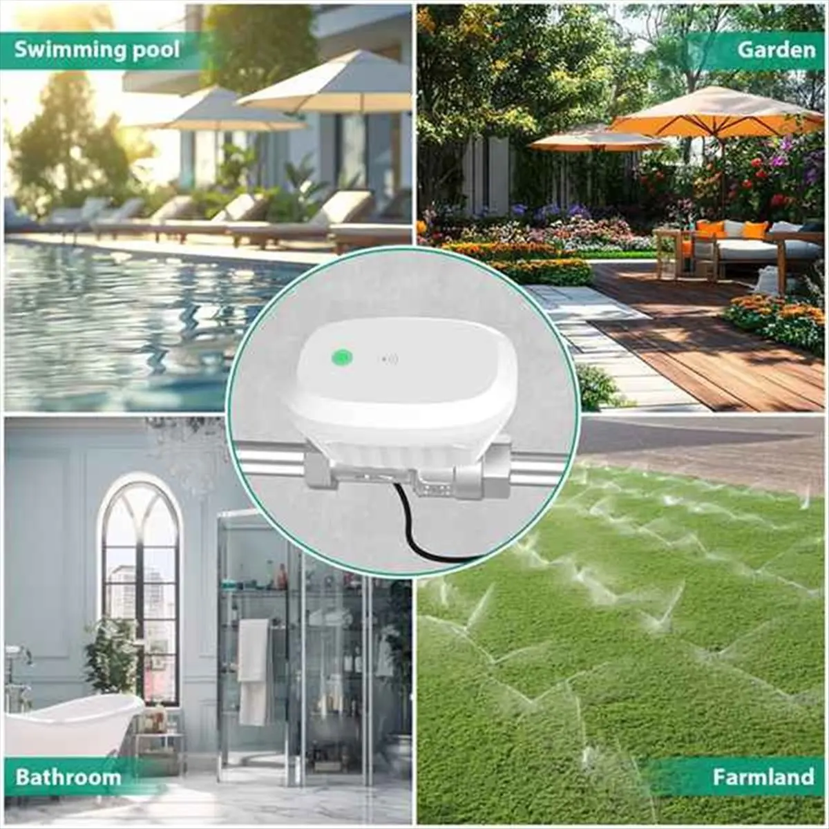 Фото Умный Wi-Fi клапан для воды Tuya 828 с дисплеем расхода, температуры и таймером, управление через Smart Life, вилка EU №5