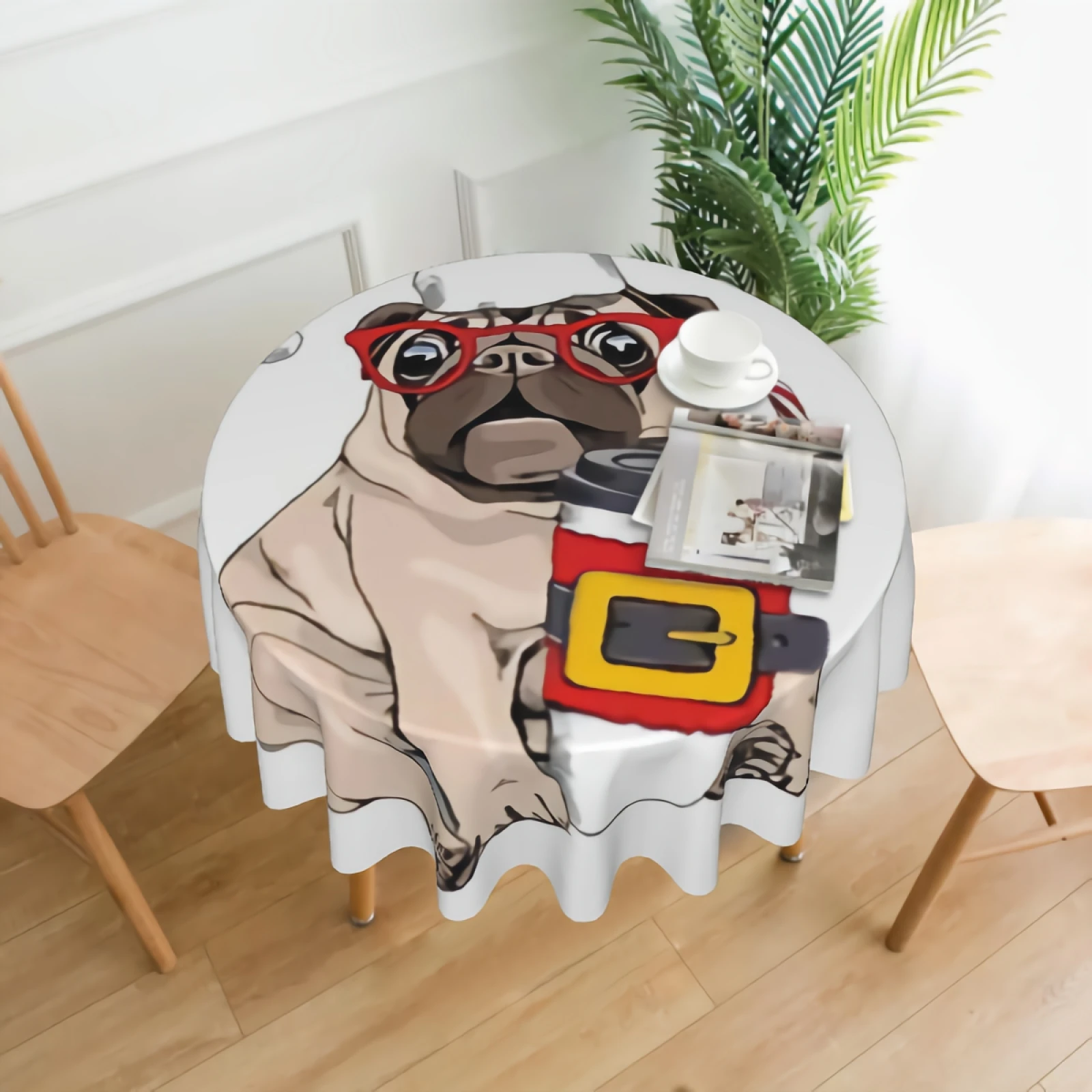 

Round Tablecloth 60 Inch Washable Table Cover for Kitchen Home Table Decoration