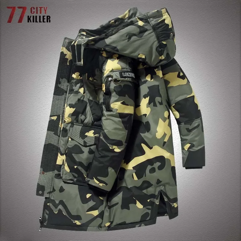 

New in Winter Down Jacket Men Thick Warm White 90% Duck Down Cotton-Padded Windbreaker Mens Long Hooded Parkas Trendy Coats Vest