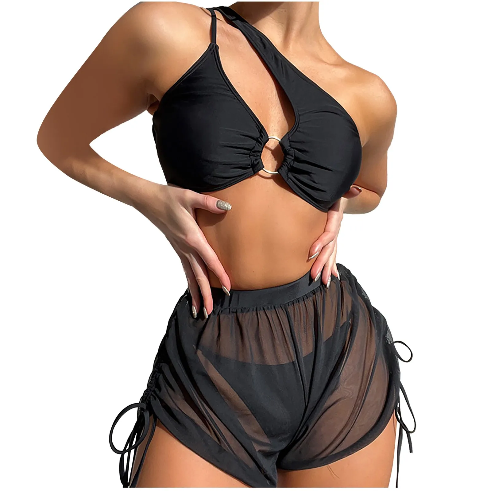

Women Solid Color And Print Bikini Set Swimming Two Piece Swimsuits Swim Wear for Woman Bath Suit Cover up for Women