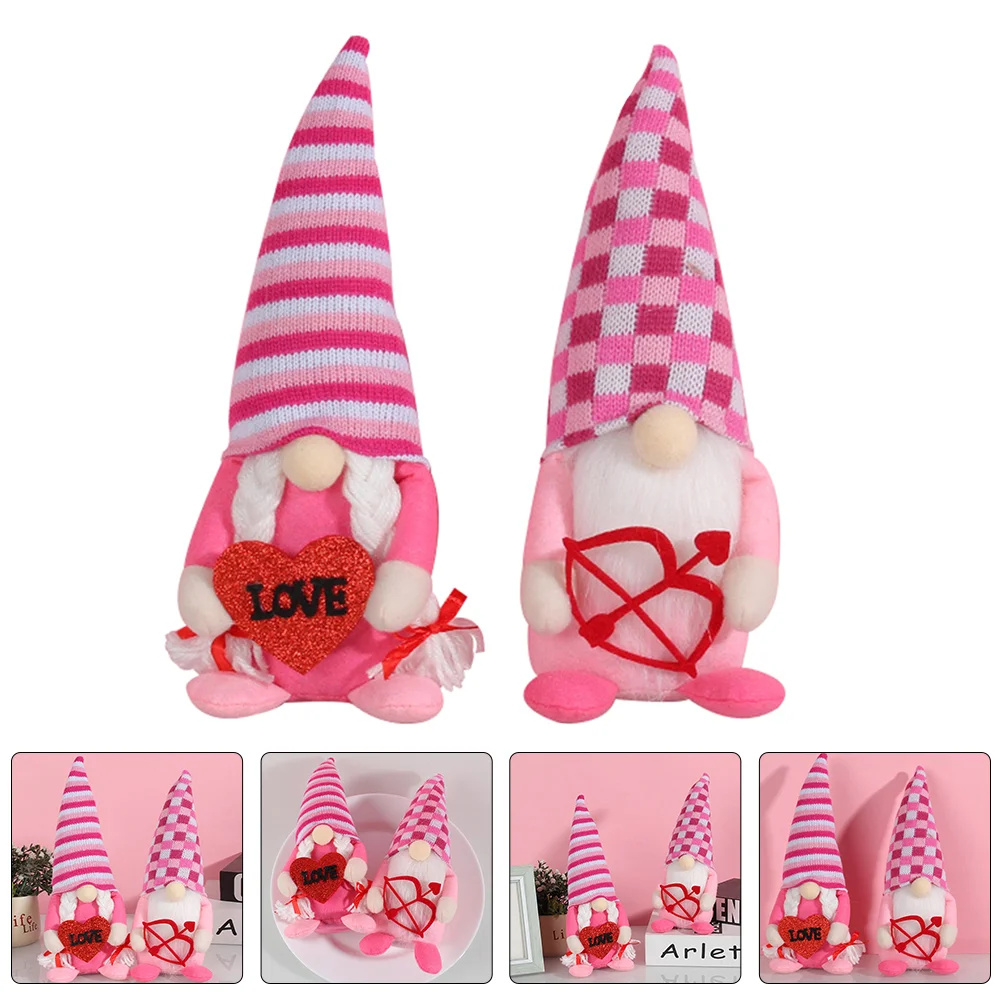

Gnome Valentine Plush Valentines Day Gnomes Swedish S Heart Elf Scandinavian Dwarf Decoration Wedding Figurine Decor Cupid Party