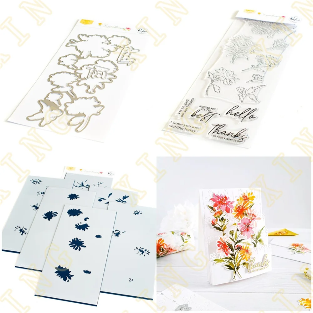 

Chrysanthemum 2022 New Metal Cutting Dies Stamps Stencil for 2022 Scrapbook Diary Decoration Embossing Template Diy Handmade