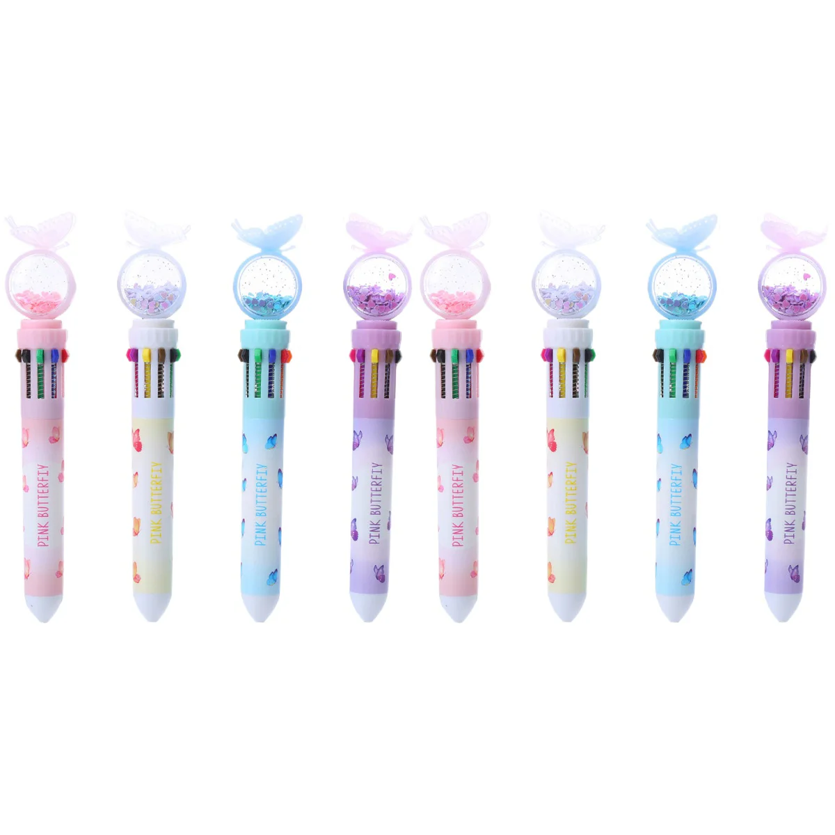 

8 Pcs Household Color Pens Multi-function Ballpoint Pens Convenient Children Pens