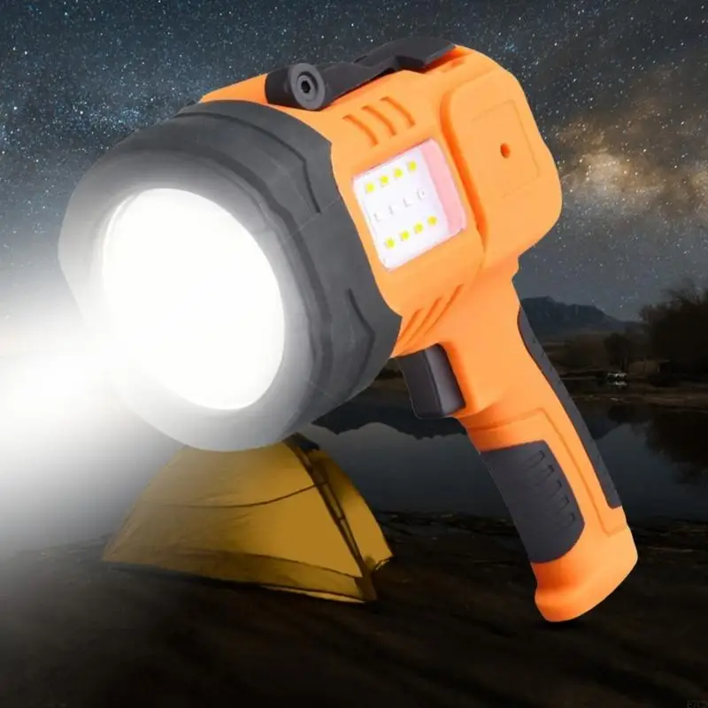 Фото E7CD High Lumen Led Spotllight Flashlight, USB C перезаряжаемый, водонепроницаемый прожекто №2