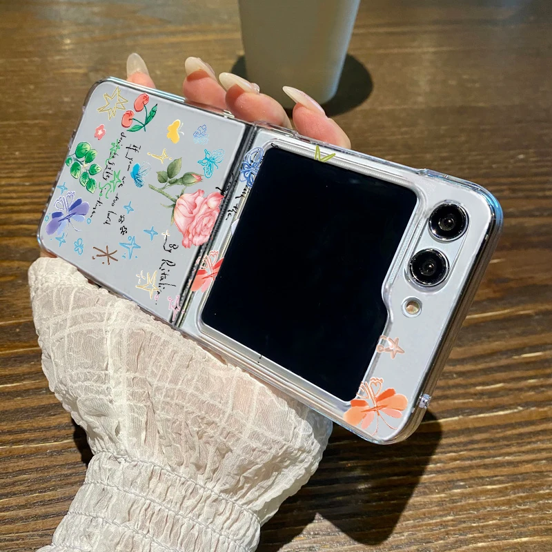 Чехол с цветочным рисунком для Samsung Galaxy Z Flip 4 5 6 3 |