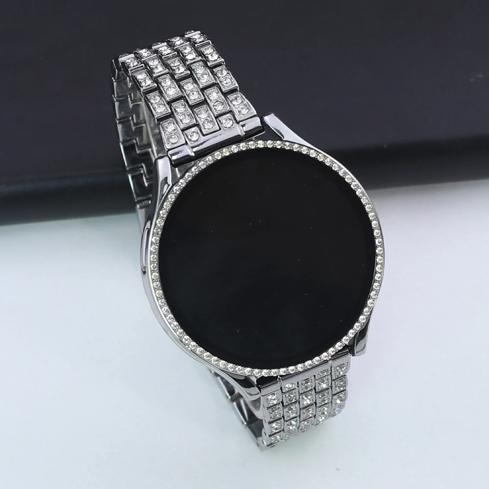 

Ремешок Galaxy Watch 4 для Samsung Galaxy Watch 4 5 40 мм 44 мм, браслет и чехол из нержавеющей стали с бриллиантами для женщин