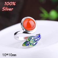 925 sterling silver adjustable blank ring base cabochons fit 10mm cameo setting for diy ring jewelry findings making accessories