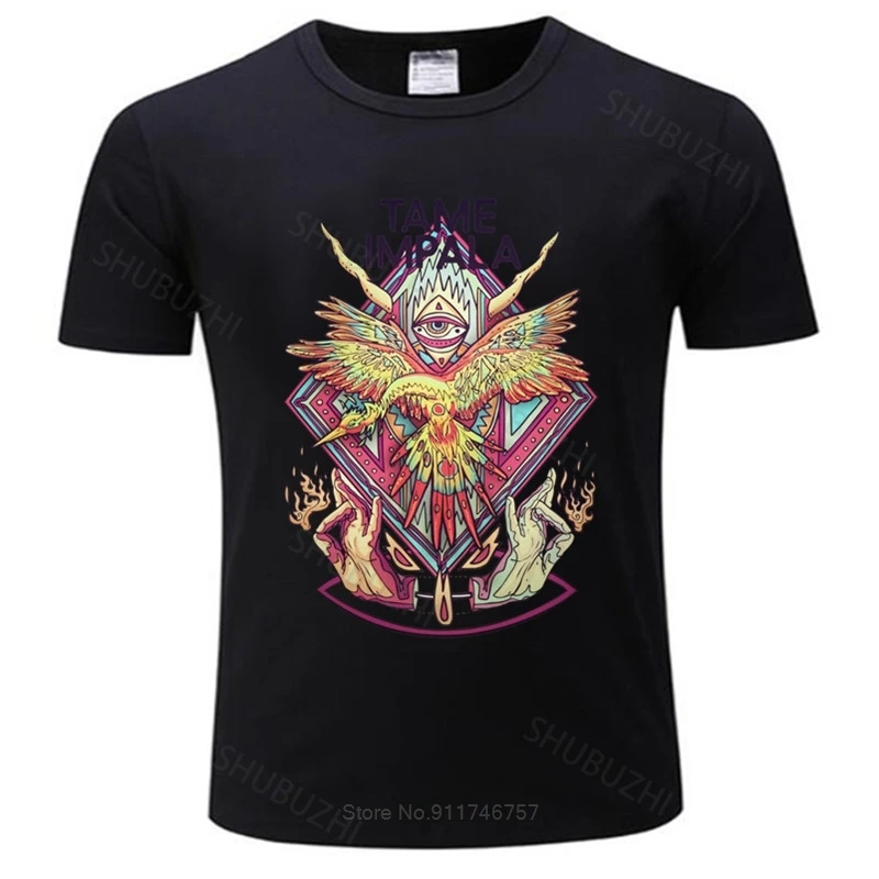 _ Мужская хлопковая футболка с круглым вырезом, Мужская футболка, новая модная дизайнерская футболка Tame Impala Let It happate