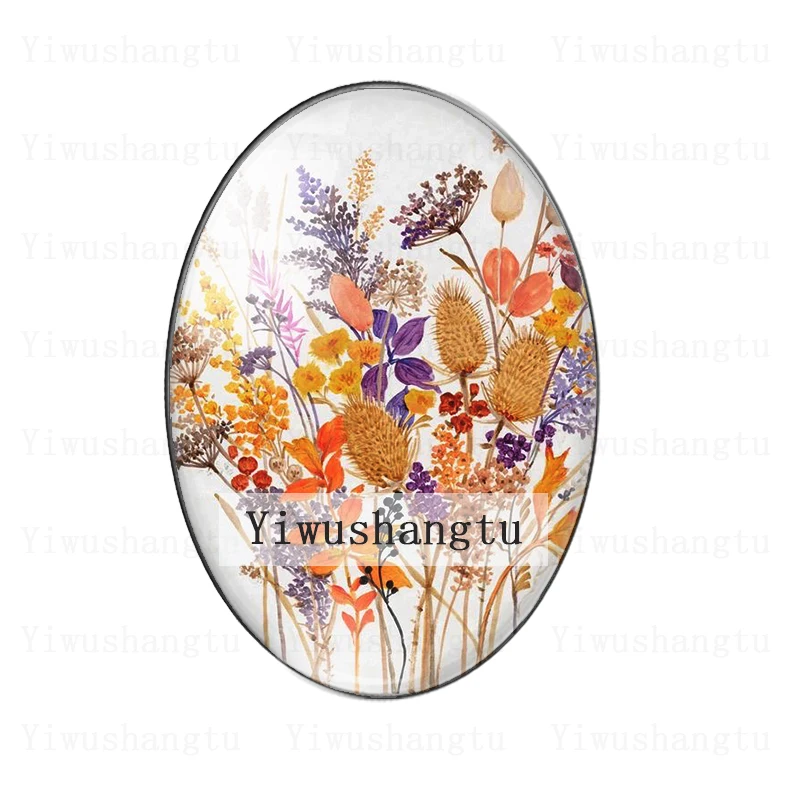 Красота винтажные чернила цветы травы изображения картина 13x18 мм/18x25 мм/30x40 мм