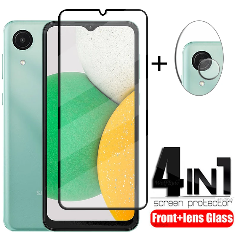 4-in-1 for samsung a04 core glass for samsung a04 core 9h full glass screen protector for samsung galaxy a03 a04 core lens glass
