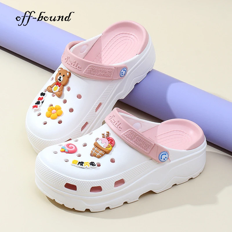 

Мюли женские из ЭВА, мягкие сандалии, повседневная обувь для сада и улицы, шлепанцы на платформе 6 см, летние тапки