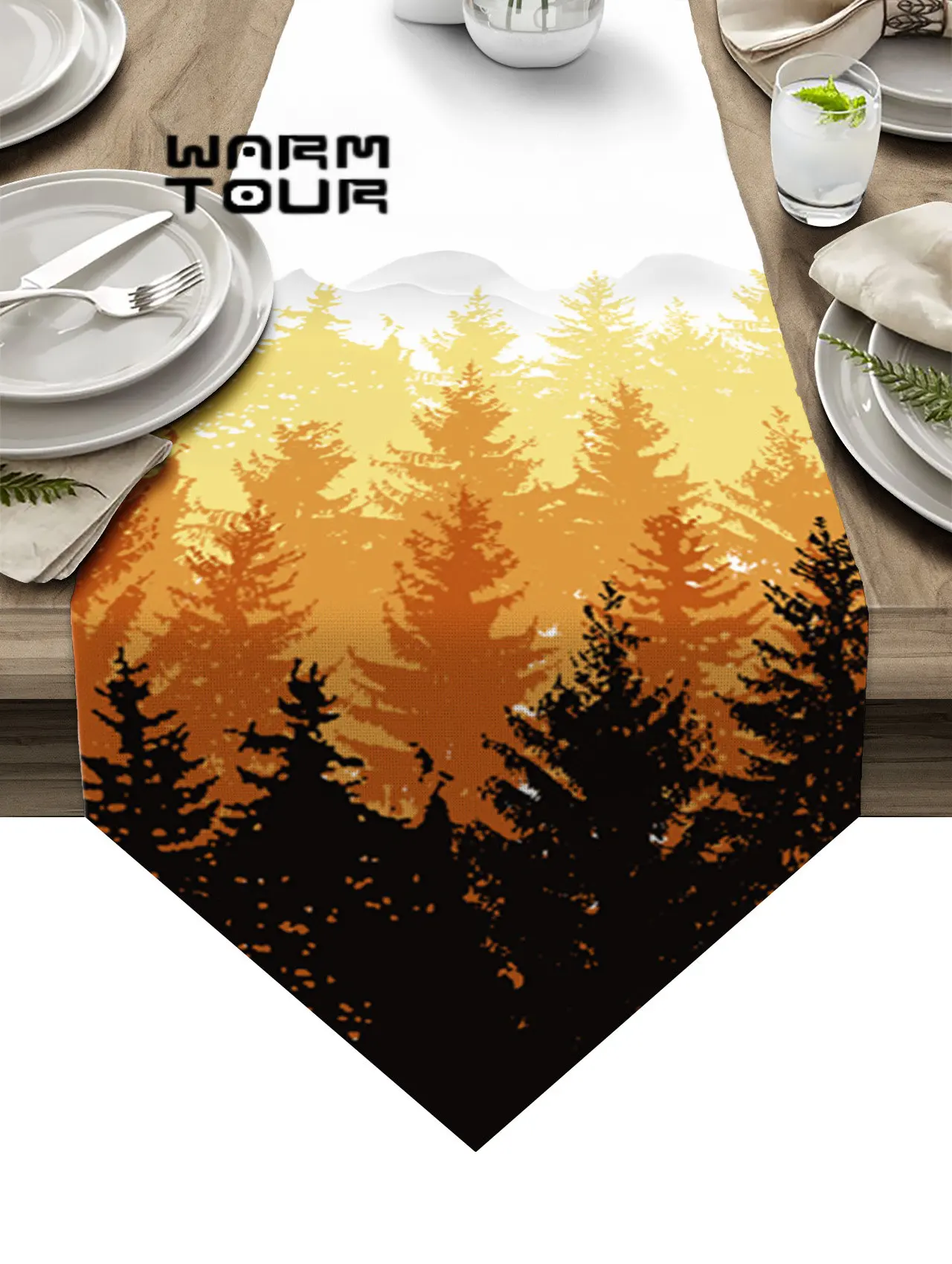 

Осенняя скатерть в виде лесного дерева, кухонный обеденный стол, декоративный свадебный стол, декоративные скатерти