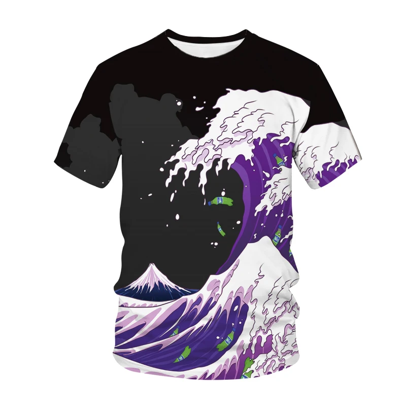 

Men's Summer 3d Printed Natural Scenery T-shirt Men's Retro Street Casual Style Fashion Sports Short Sleeve Crew Neck Clothing