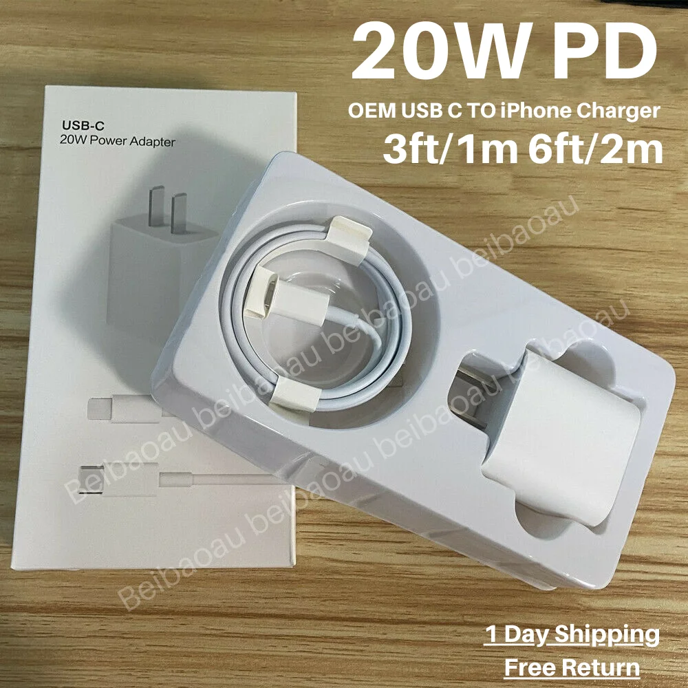 

For Apple 13 11 20W Type-C Power Adapter Fast PD Charger Cable USB-C To iPhone