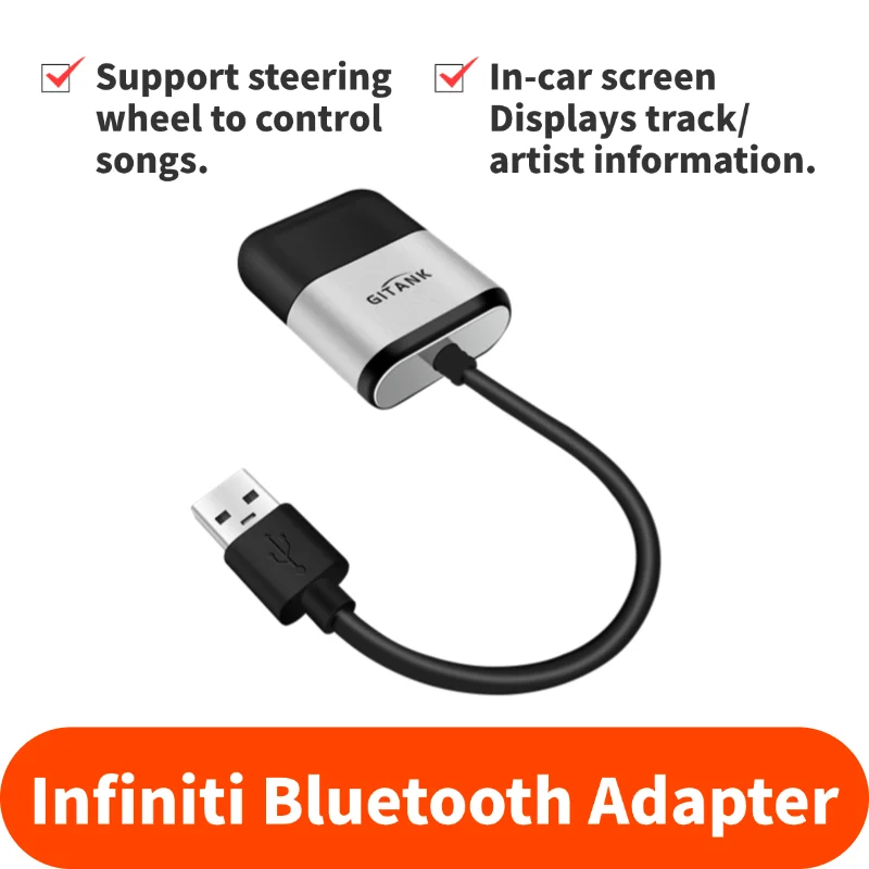 

GITANK USB Bluetooth-адаптер для Infiniti G37 M37 FX35 Q40 Q50L QX60 QX80 QX70 QX50 Q70L Maxima Armada Patrol Музыкальный разъем