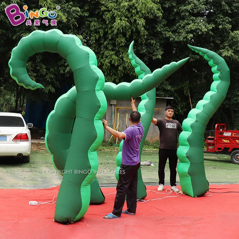 

Custom Size Inflatable Green Octopus Tentacle for Building Decoration 4-6 Meters High Giant Squid Feet