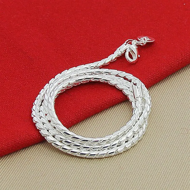 

Цепочка из серебра 925 пробы с плетением змеи, 4 мм