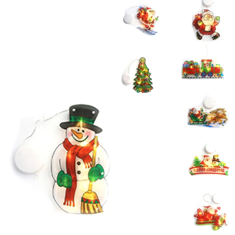 

JHD-Санта-Клаус, светодиодная присоска, подвесной светильник для окон, Рождественская декоративная атмосфера, сцена, Декор, праздничное укра...