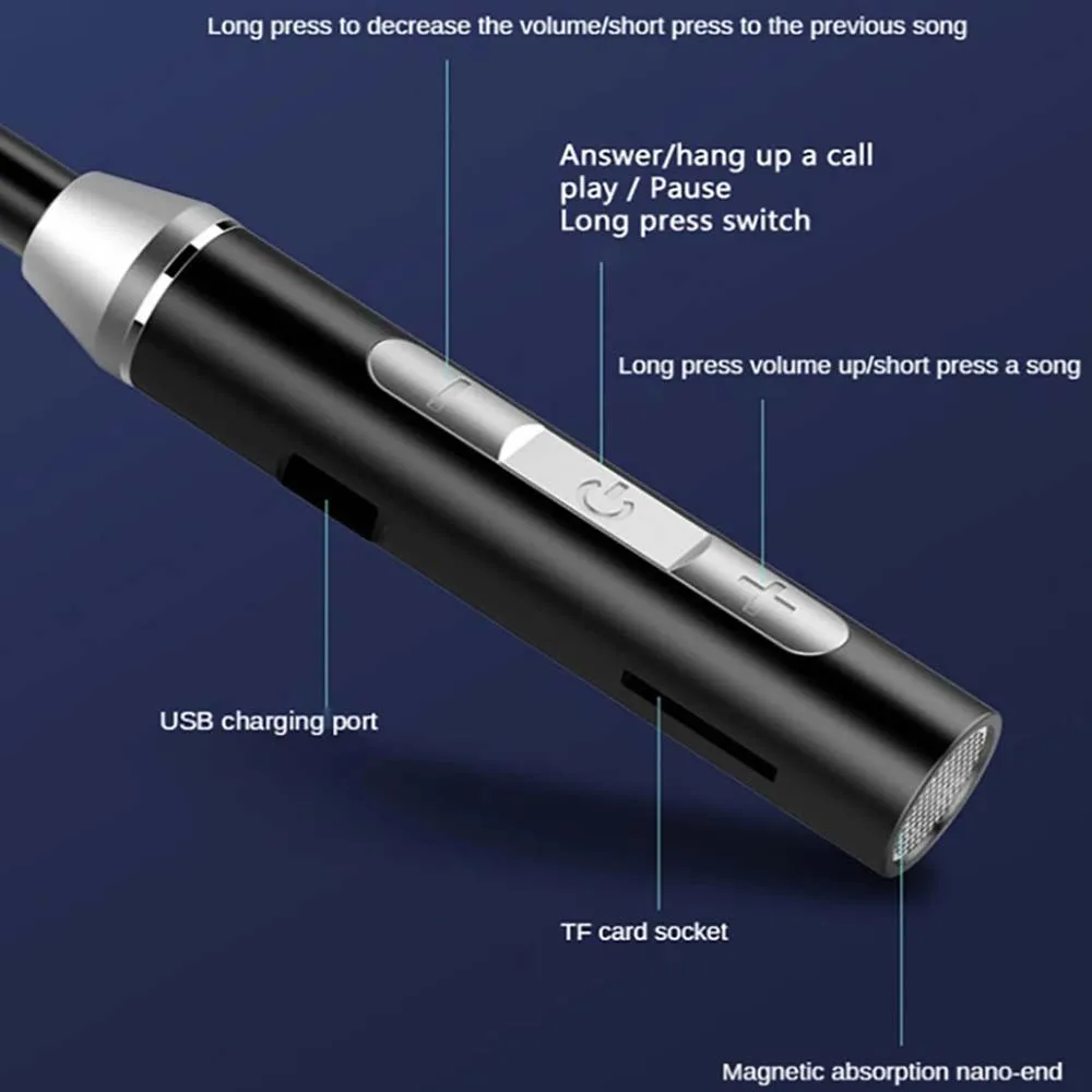 Беспроводные подвесные наушники BT63 с шейным ремешком большой аккумулятор Bluetooth 5