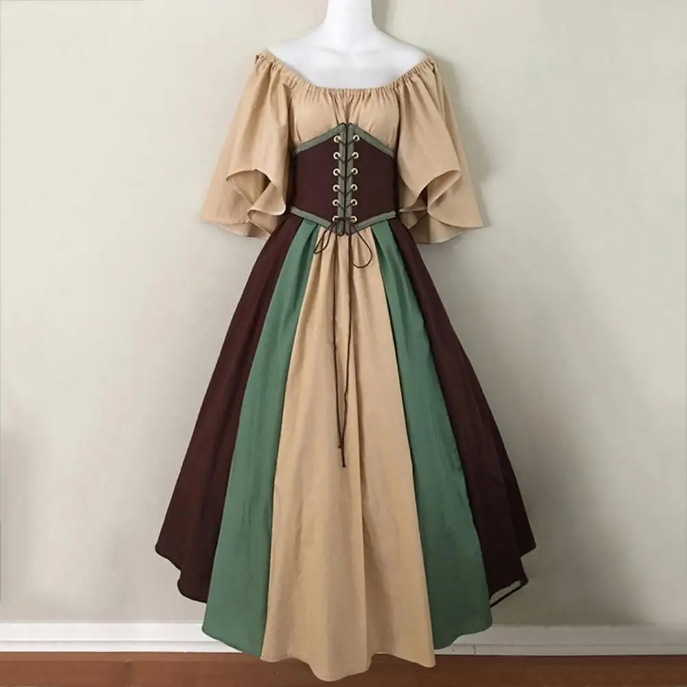 Плиссированное Платье Макси потрясающее винтажное женское средневековое платье