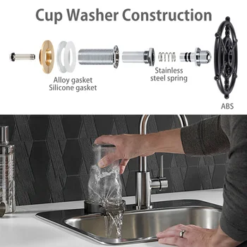 Faucet Glass Rinser Kitchen Sink Strong Pressure Automatic Cup Washer Bar Glass Rinser Coffee Pitcher Wash Kitchen Accessories 3