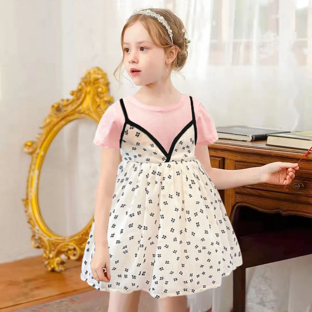 Летнее платье для девочек на день рождения, Повседневное платье, детское платье, свадебное цельное платье с цветочным принтом, милые детские платья, женское платье