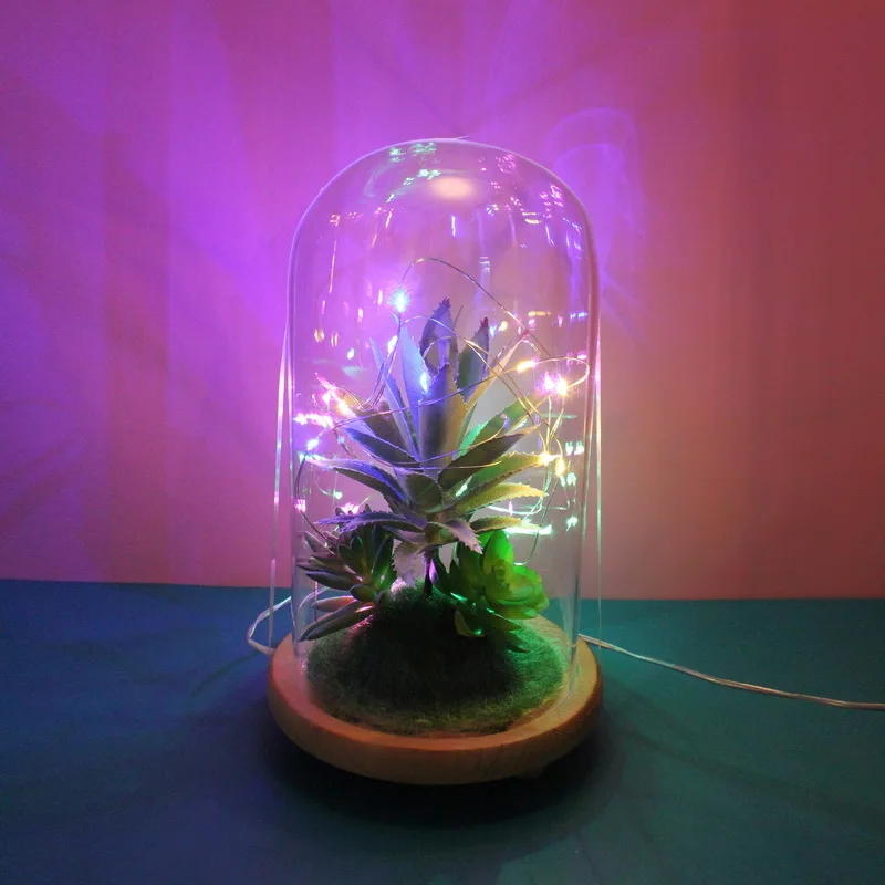 

Artificial Green Plant Eternal LED Light Beauty Cover Wedding Home Decor For Birthday Gift