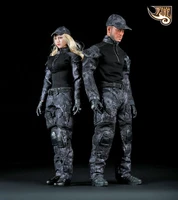 fire girl toys 16 fg0056 mens and womens models black python pattern camouflage combat uniform suit fit 12 action figures