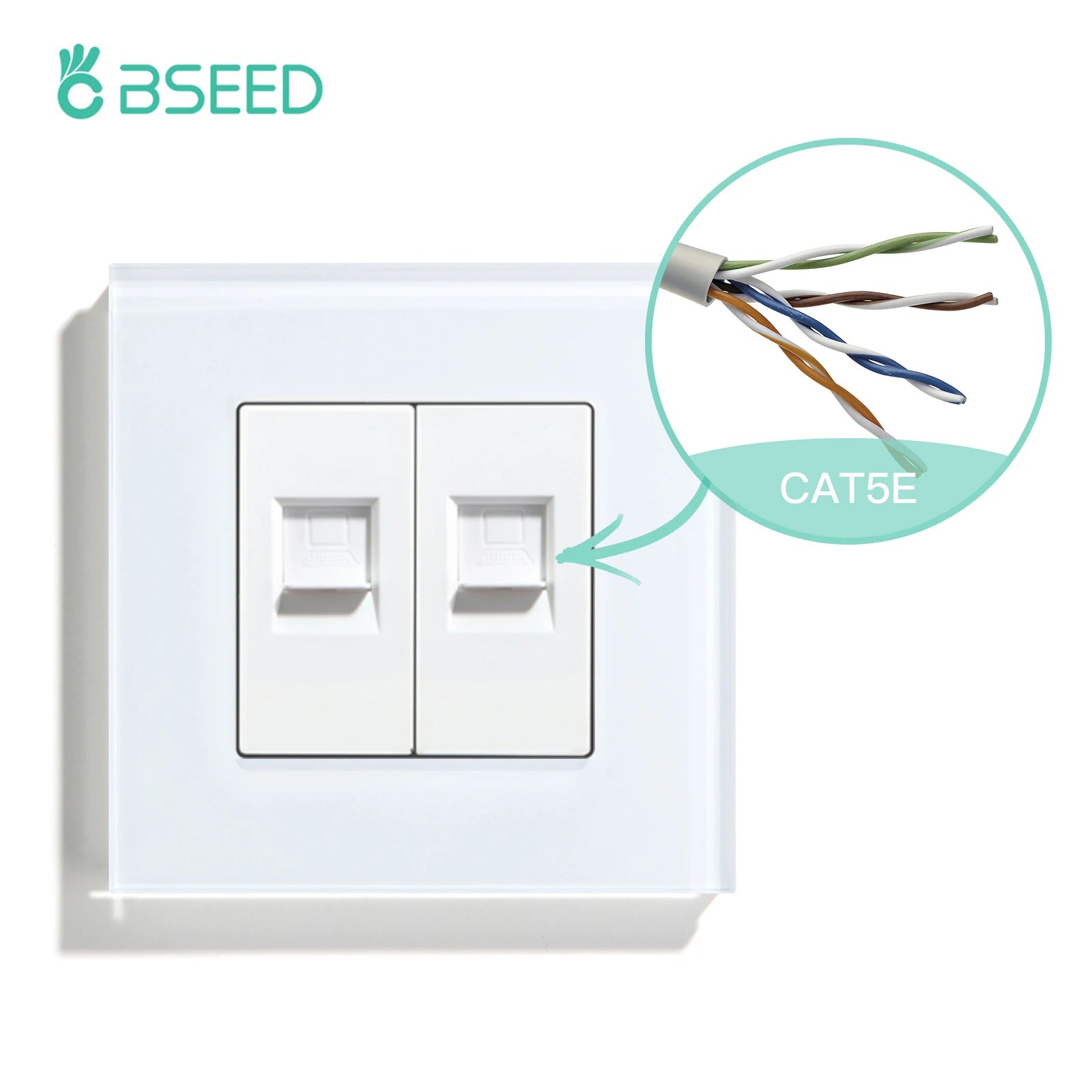 Двойные настенные розетки BSEED из закаленного стекла