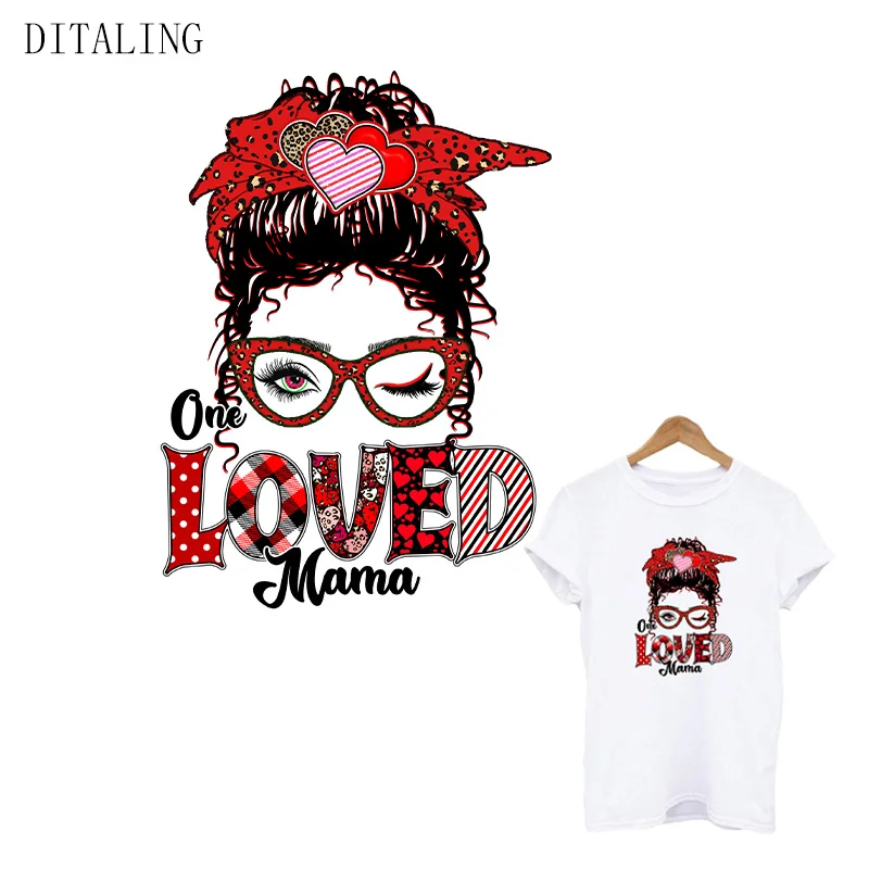 DIY Наклейка на футболку с надписью Love Mama |