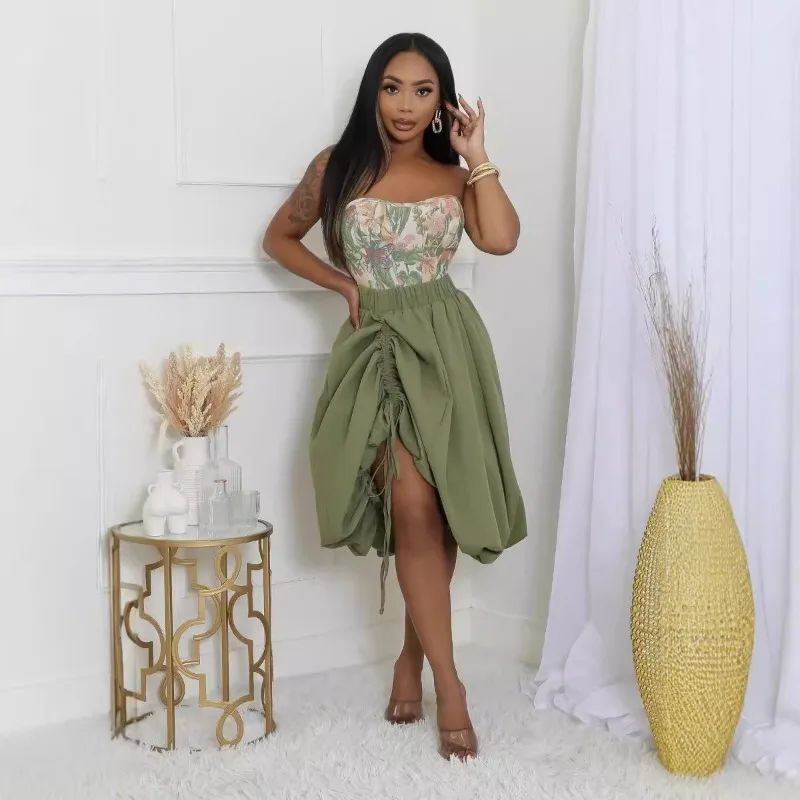 KEXU Bubble трапециевидной формы базовая женская юбка с высокой талией модная для