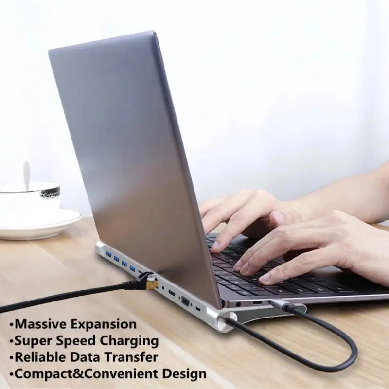 

USB-разветвитель типа C, 4K, HDMI, RJ45, SD/TF