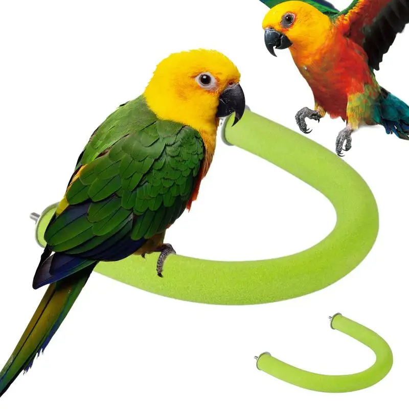 

U-образная подставка для птиц, окунь, клетка для попугаев, окуня, многоразовая игрушка для домашних животных, платформа для птиц, Песочная лапа, шлифовальная Чистящая палочка для Lovebirds, кокатик