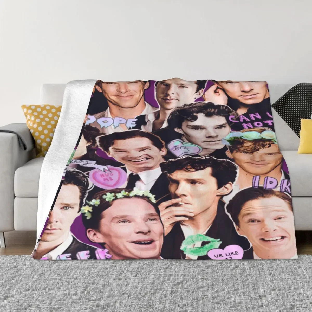 Покрывало на колено для спальни с коллажем 354