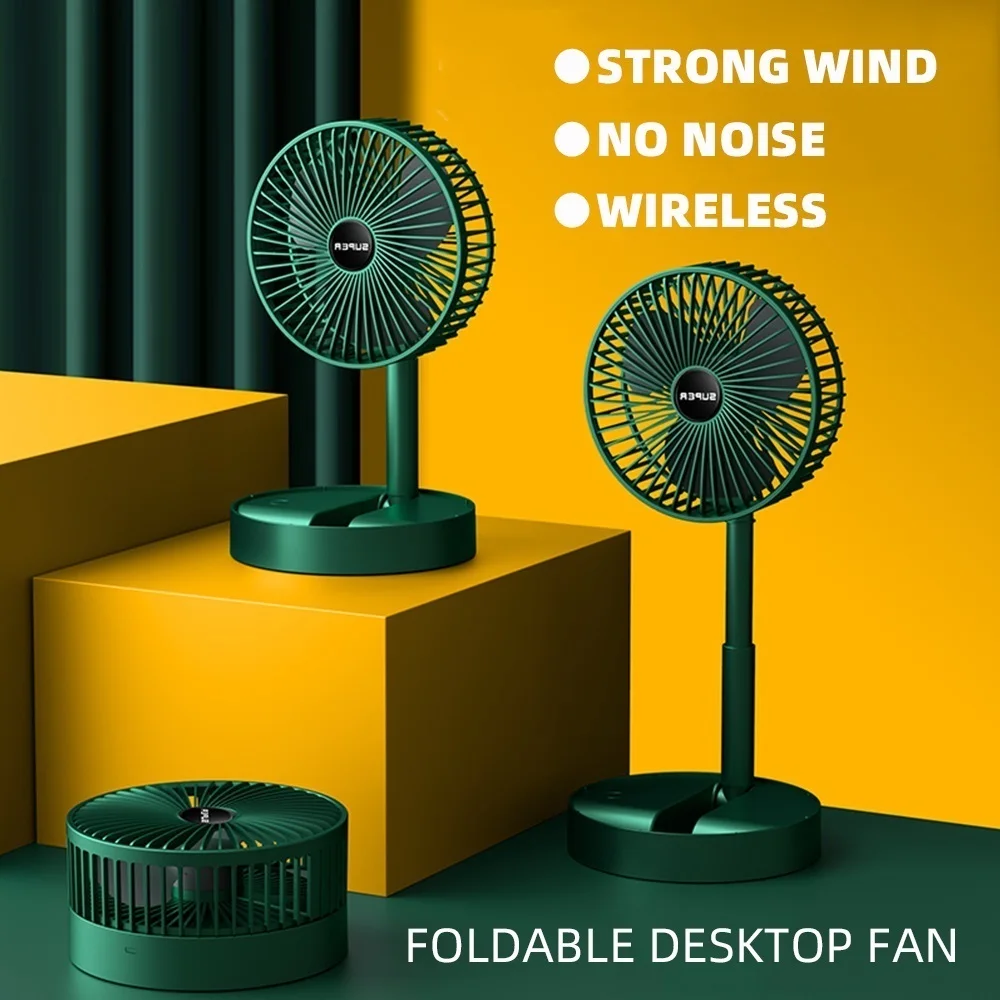 

New Desktop Foldable Retractable Small Fan Mini Portable Charging Usb Home Low Noise High Duration Standby Mini Electric Fan