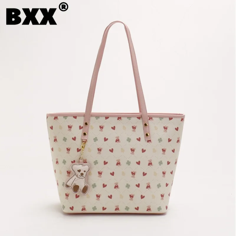 

[BXX] Stylish Women's Large Capacity Shoulder Bag Cartoon Print Zipper Design Shoulder Strap And Underarm Bag 2023 New 8CY263