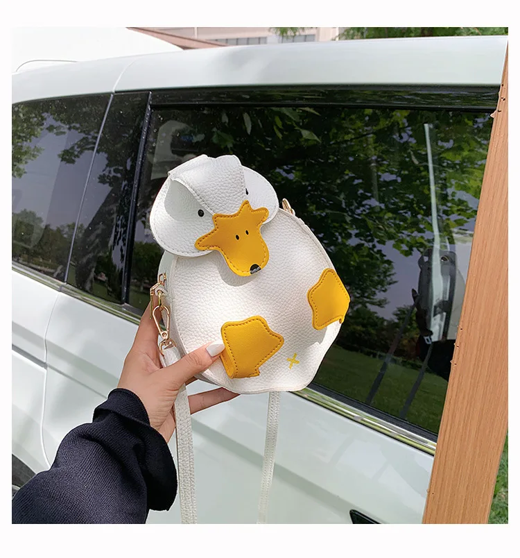 

Милая мультяшная сумка через плечо с утиным узором, маленькая сумка через плечо для женщин, сумка-мессенджер, кошельки и сумочки для девочек...