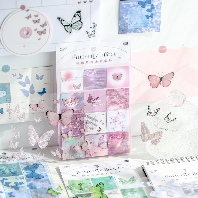 

Butterfly Ins Wind Creative Diy Hand Account Stickers For Diary Scrapbooking Phone Case Laptop Luggage Skateboard Gift For Kids