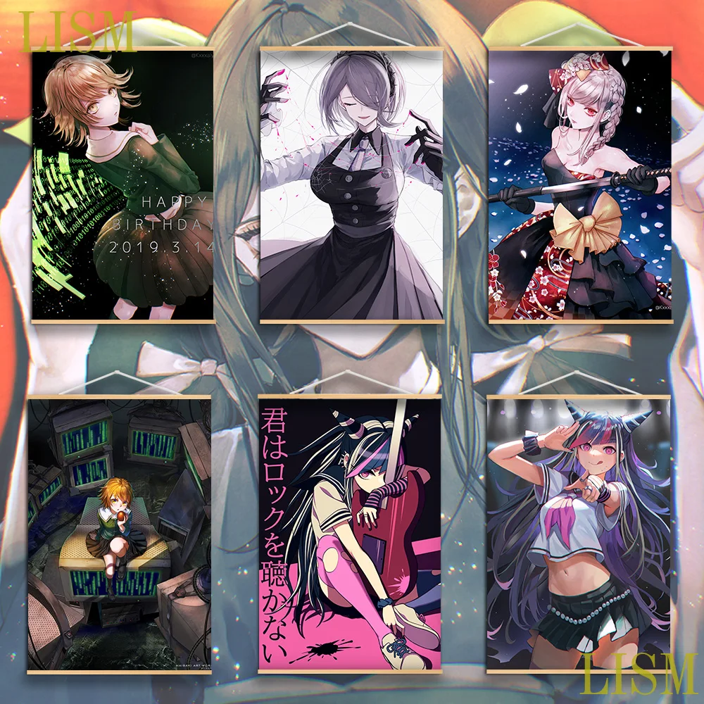 Картина манга из аниме данганронпа Fujisaki Chihiro Mioda Ибуки Свиток массива дерева для